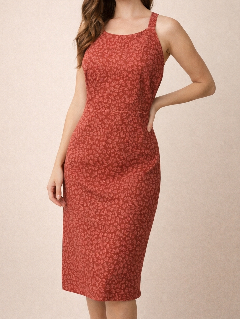 Patagonia Red Leaf Print Midi Dress
